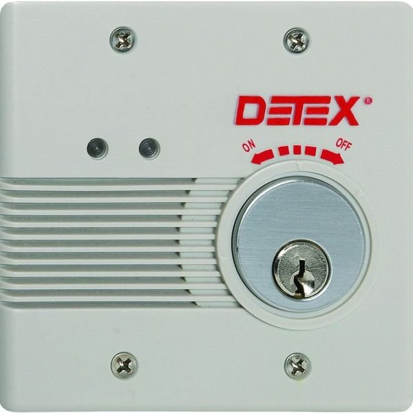 Detex Flush Mount AC / DC Powered Alarm with Mortise Cylinder EAX2500FMC65